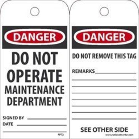 NMC TAGS, DANGER DO NOT OPERATE RPT2CST